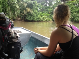 Lydian on the river boat from Tortuguero